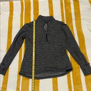 Lululemon Women's Black Gray 1/4 zip LS Top
